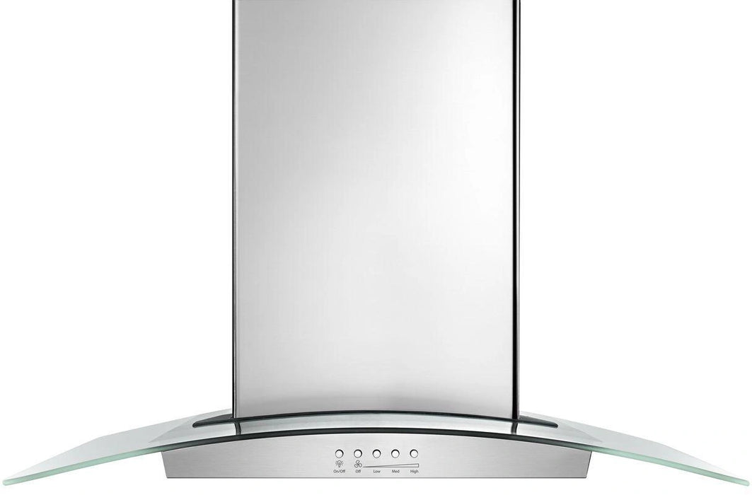 Whirlpool� 36" Glass Island Hood-Stainless Steel