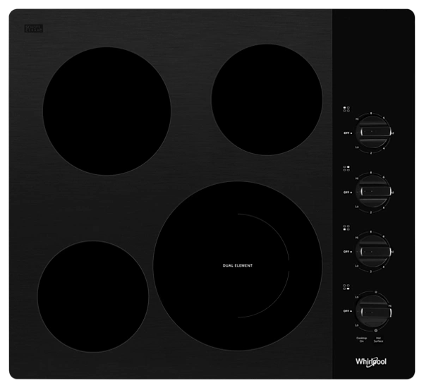 Whirlpool� 24" Black Electric Cooktop
