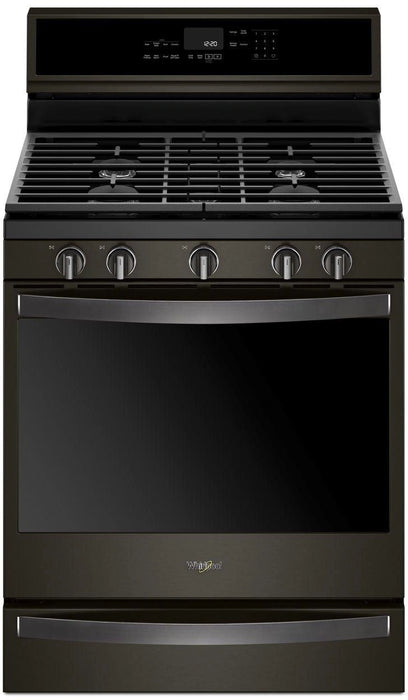 Whirlpool� 30" Fingerprint Resistant Black Stainless Steel Freestanding Gas Range