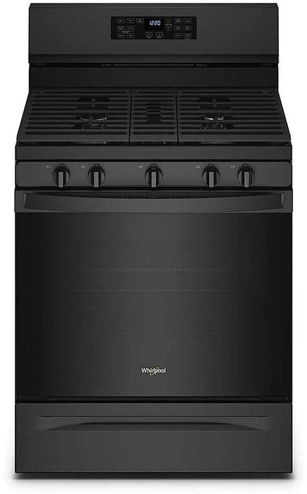 Whirlpool� 30" Black Freestanding Gas Range with 5-in-1 Air Fry Oven