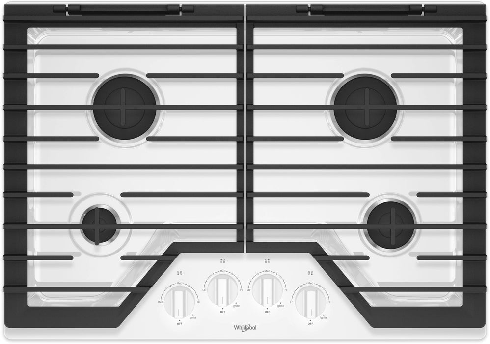 Whirlpool� 30" White Gas Cooktop
