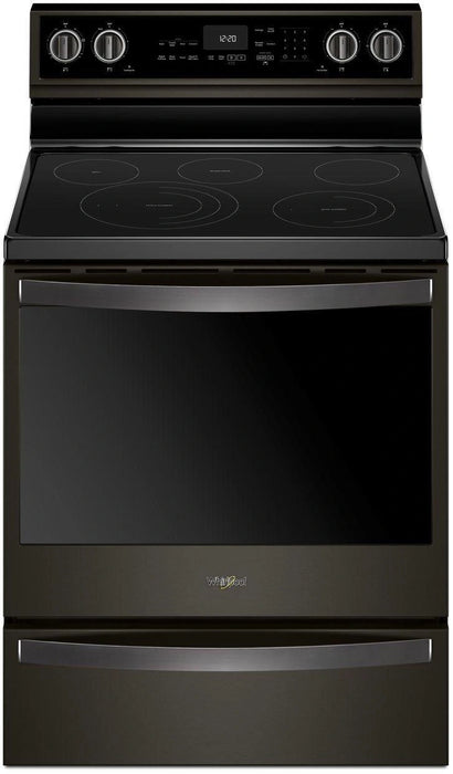 Whirlpool� 30" Fingerprint Resistant Black Stainless Steel Freestanding Electric Range