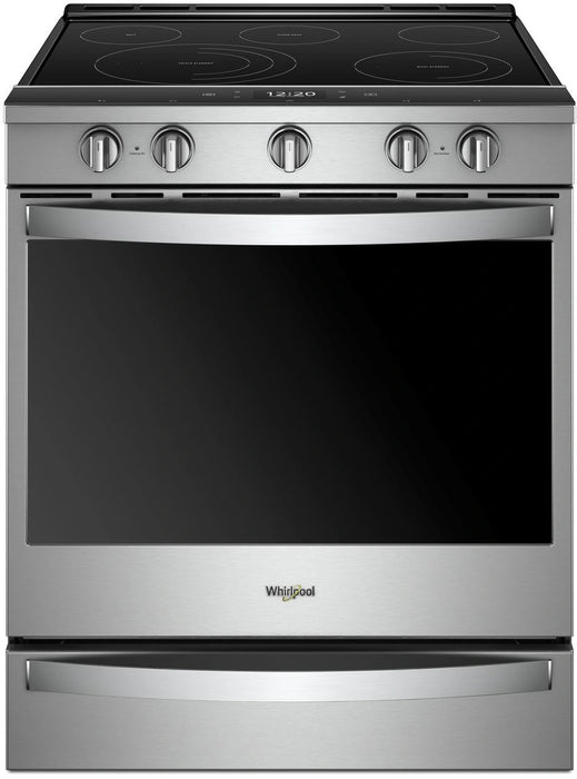 Whirlpool� 30" Fingerprint Resistant Stainless Steel Smart Slide-In Electric Range