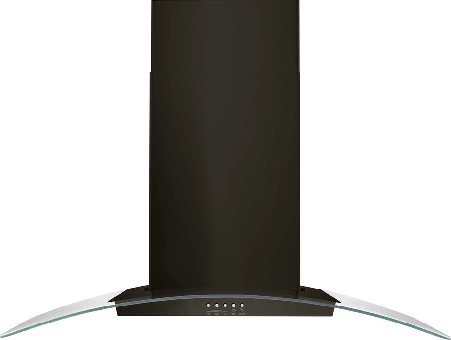 Whirlpool� 36" Black Stainless Concave Glass Wall Mount Range Hood