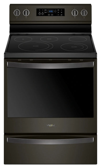 Whirlpool� 30" Fingerprint Resistant Black Stainless Steel Freestanding Electric Range