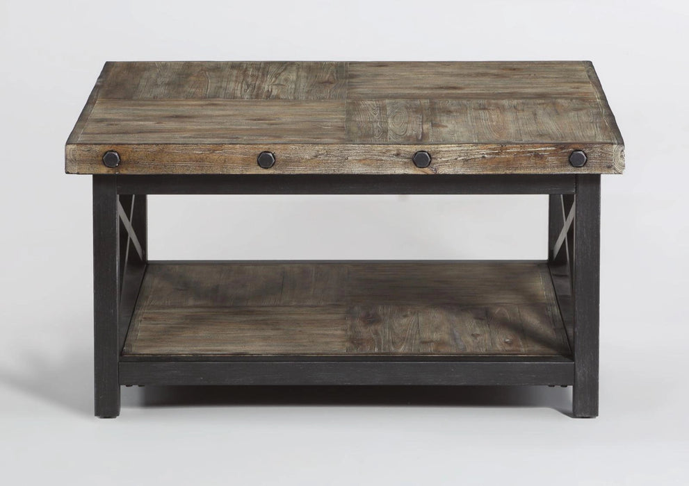 Flexsteel Carpenter Square Cocktail Table in Rustic Gray
