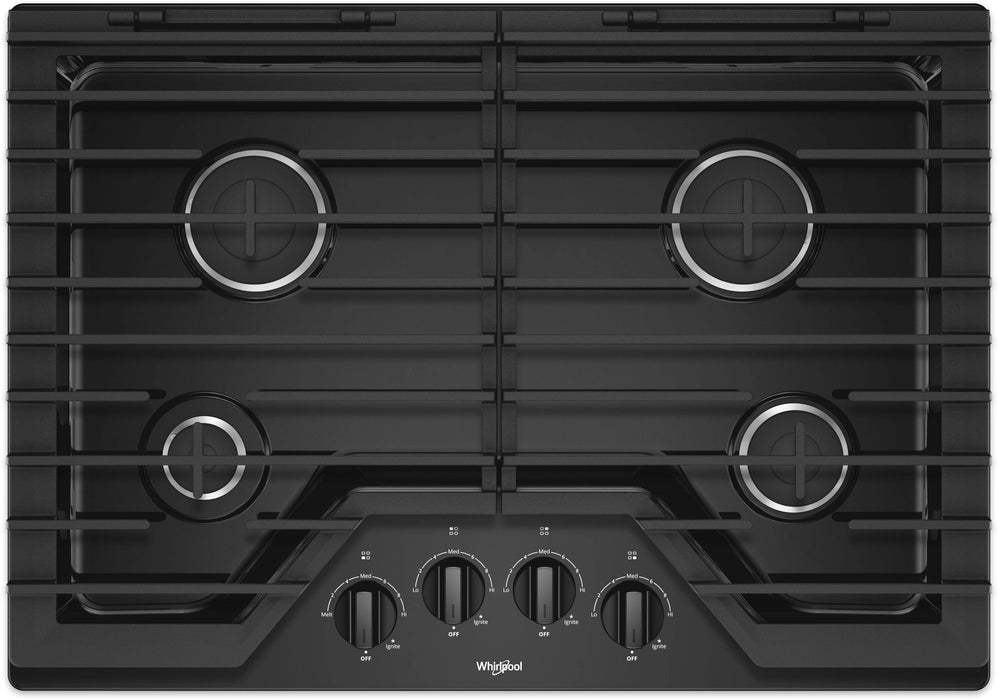Whirlpool� 30" Black Gas Cooktop