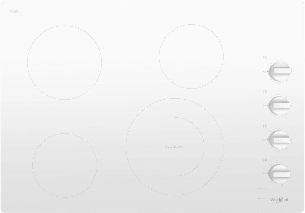 Whirlpool� 30" White Electric Cooktop