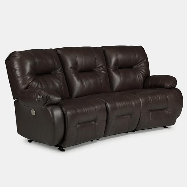 BRINLEY COLLECTION LEATHER POWER RECLINING CONVERSATION SOFA- U700CP4