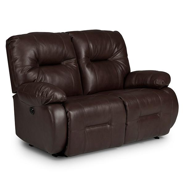 BRINLEY LOVESEAT LEATHER POWER SPACE SAVER CONSOLE LOVESEAT- L700CQ4