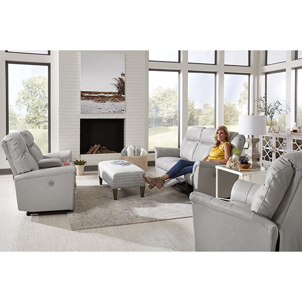 CAITLIN LOVESEAT LEATHER SPACE SAVER CONSOLE LOVESEAT- L420CC4