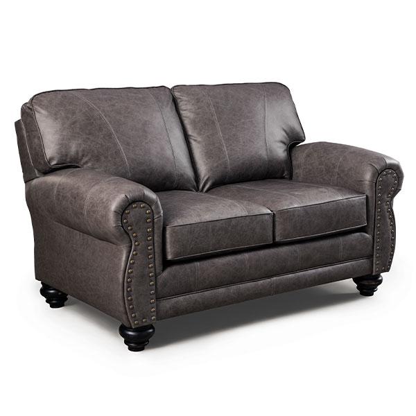 NOBLE LOVESEAT LEATHER STATIONARY LOVESEAT- L64RLU