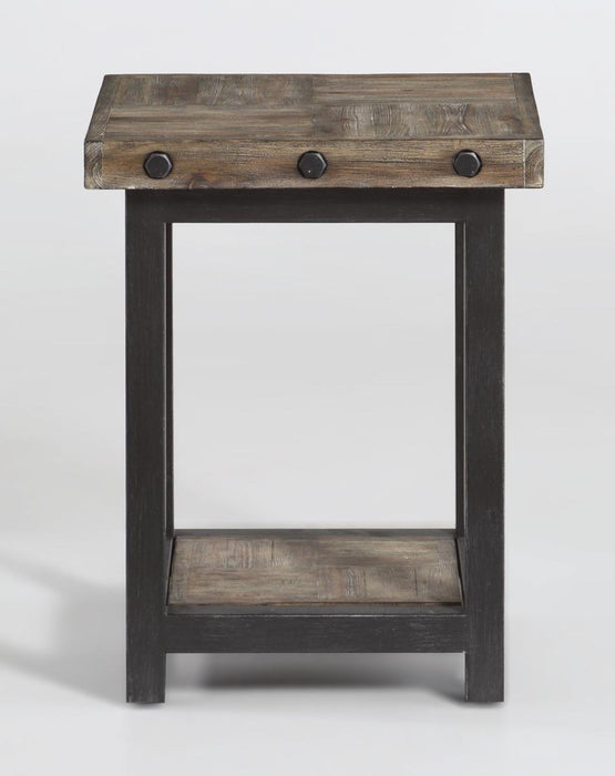 Flexsteel Carpenter Chairside Table in Rustic Gray