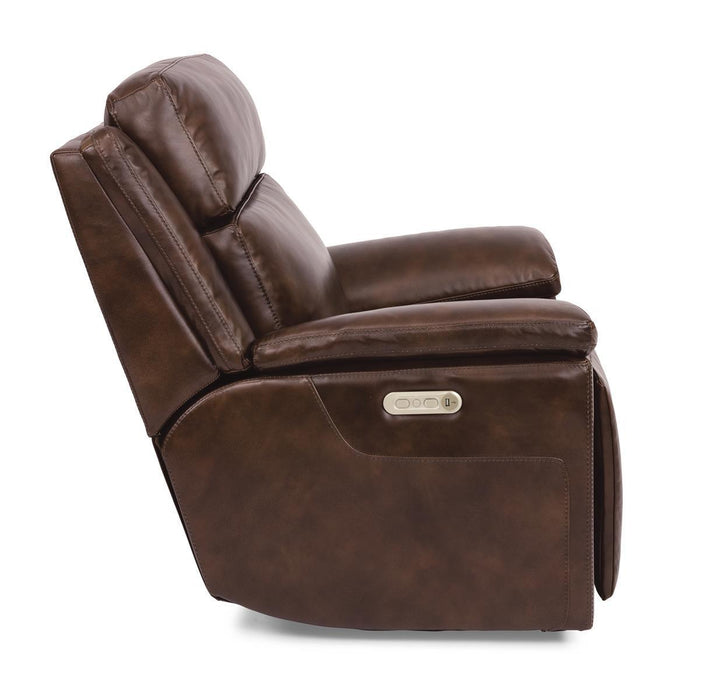 Flexsteel Latitudes Chance Leather Power Gliding Recliner w/Power Headrest