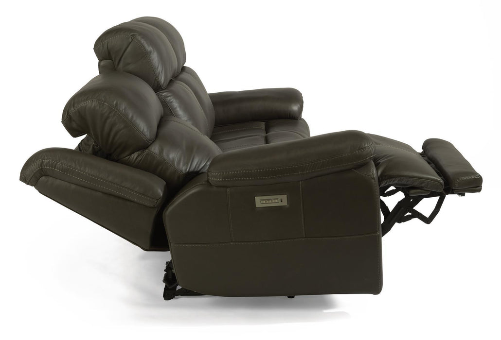 Flexsteel Elijah Power Reclining Sofa with Power Headrests Lumbar