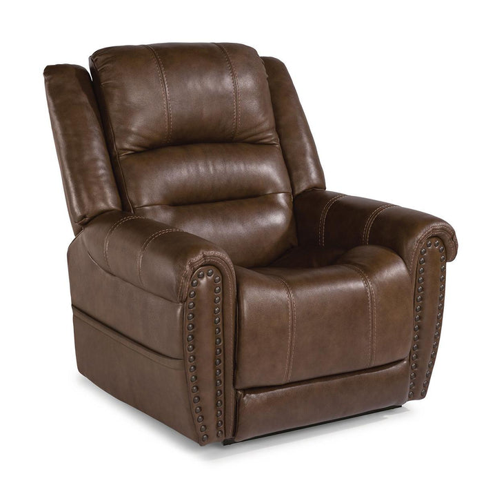 Flexsteel Oscar Power Recliner with Power Headrest and Lumbar