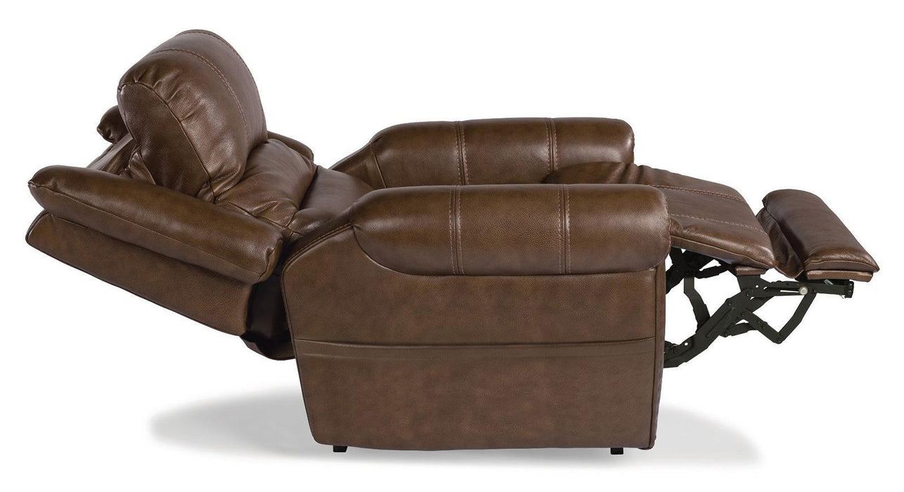 Flexsteel Oscar Power Recliner with Power Headrest and Lumbar