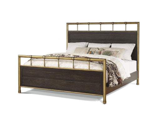 Flexsteel Wynwood Cologne California King Metal Panel Bed in Dark Brown image