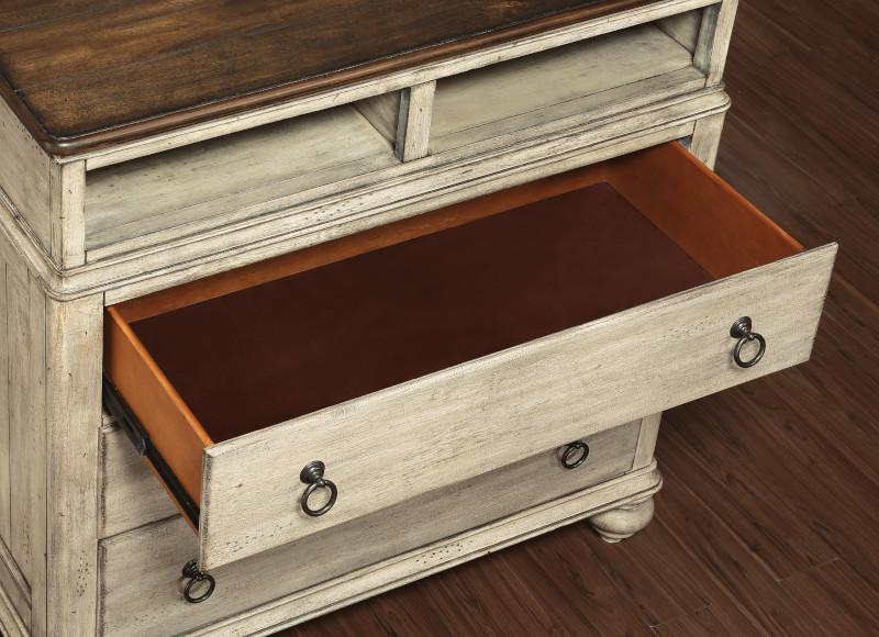 Flexsteel Wynwood Plymouth Media Chest in Whitewash Wood