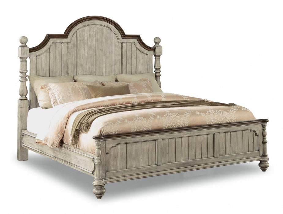 Flexsteel Wynwood Plymouth King Poster Bed in Whitewash Wood image