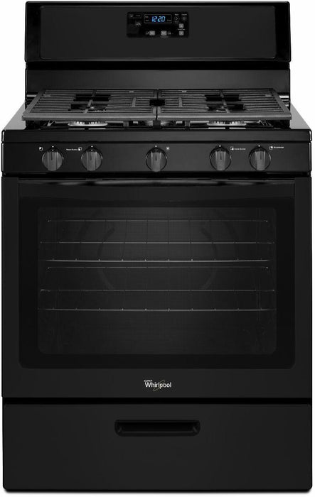 Whirlpool� 30" Black Free Standing Gas Range