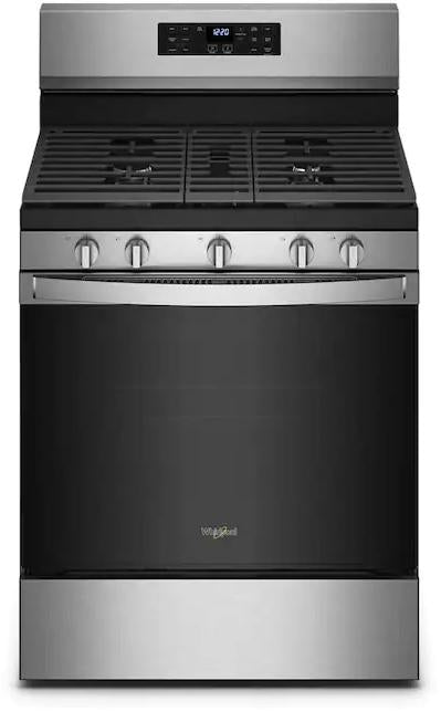 Whirlpool� 30" Fingerprint Resistant Stainless Steel Freestanding Gas Range with 5-in-1 Air Fry Oven image