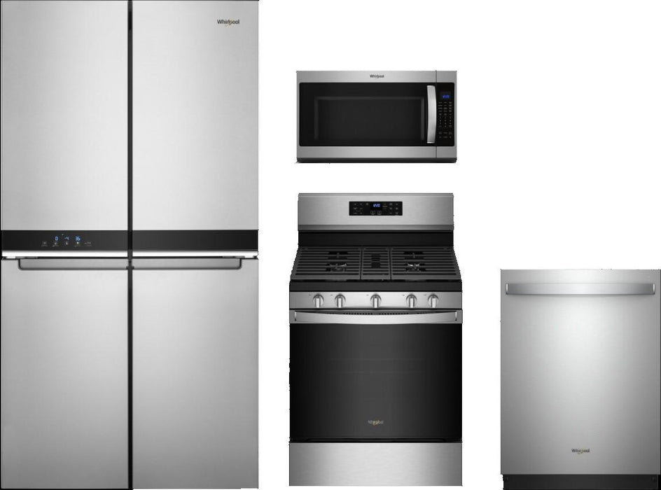 Whirlpool� 4 Piece Fingerprint Resistant Stainless Steel Kitchen Appliance Package image