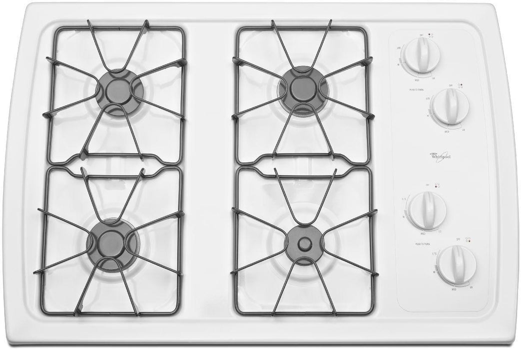 Whirlpool� 30" White Gas Cooktop
