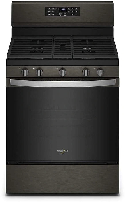 Whirlpool� 30" Black Stainless Freestanding Gas Range with 5-in-1 Air Fry Oven