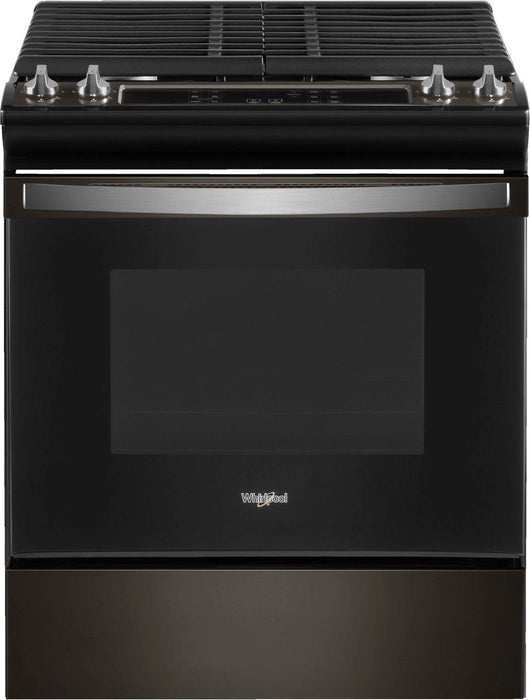 Whirlpool� 30" Black Stainless Freestanding Gas Range