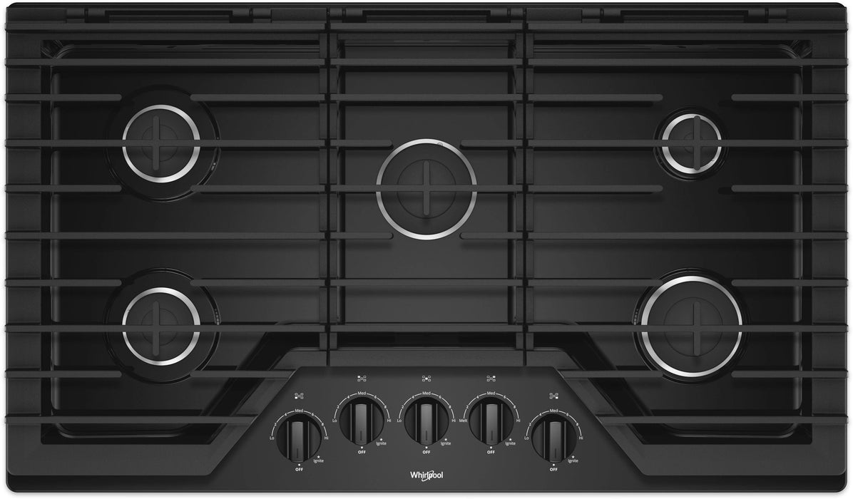 Whirlpool� 36" Black Gas Cooktop