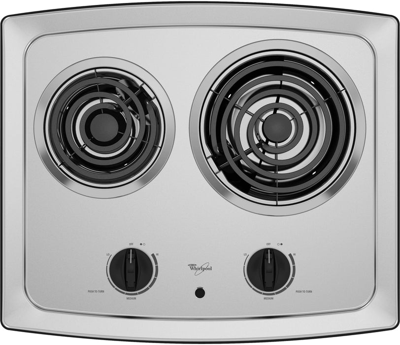 Whirlpool� 21" Black on Stainless Electric Cooktop
