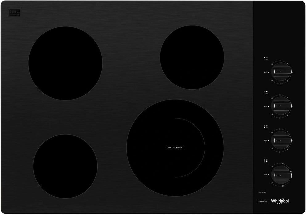 Whirlpool� 30" Black Electric Cooktop