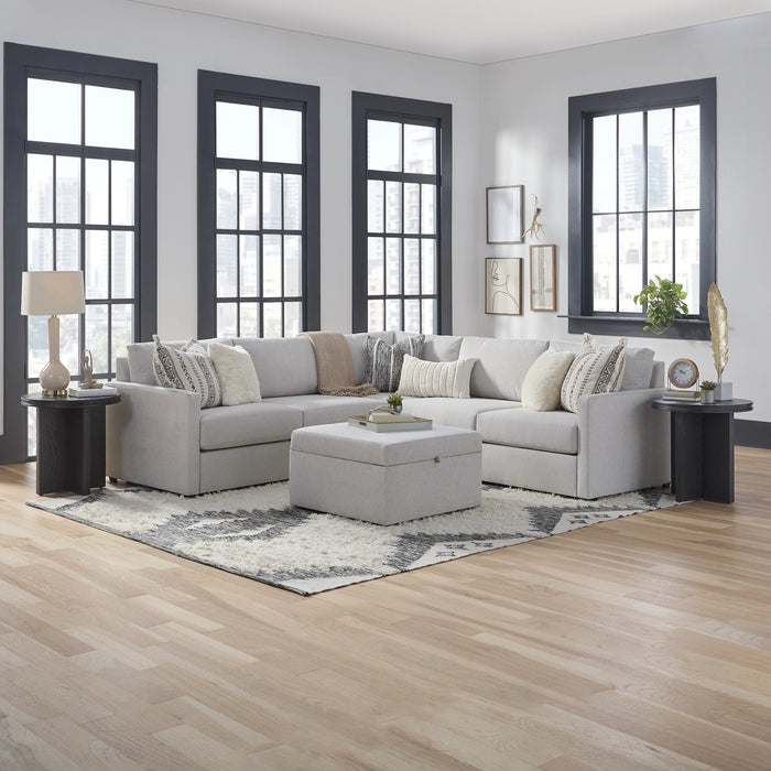 Flex 5-Seat Sectional with Narrow Arm and Storage Ottoman - 5000003371