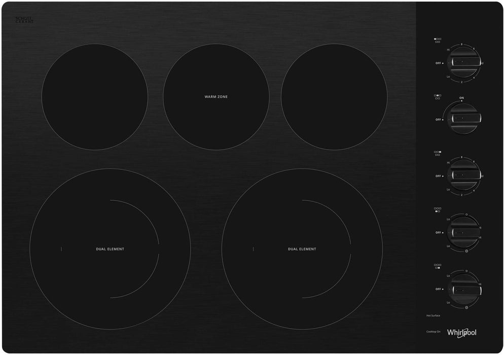 Whirlpool� 30" Black Electric Cooktop